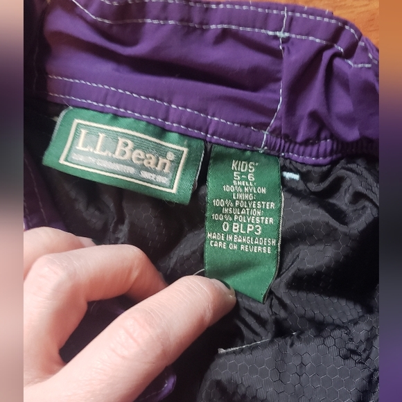 LL Bean Girls size 5-6 waterproof purple snow pants - Picture 6 of 6